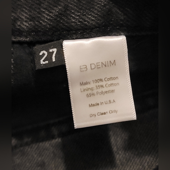 NWT EB Denim Straight Leg Split Hem Black Wash Jeans Size 27 - Picture 13 of 14